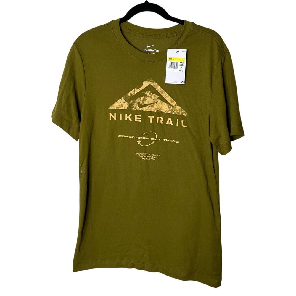 Nike Trail Dri-Fit Men's Olive Green Running Tee Size Small NWT